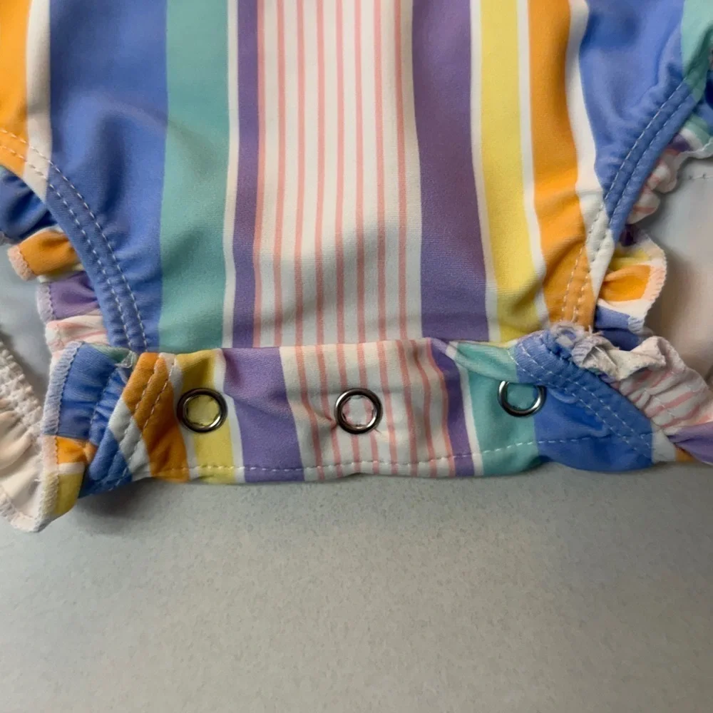 Ruffle Butts Pastel Striped Baby swimsuit
